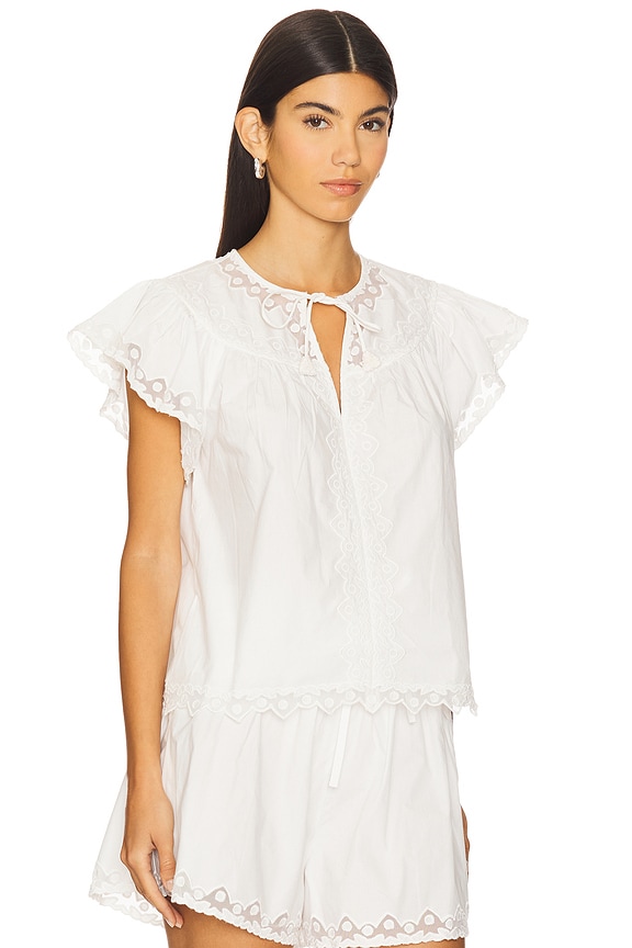 view 2 of 4 EFFIE フラッタースリーブトップ in Pristine