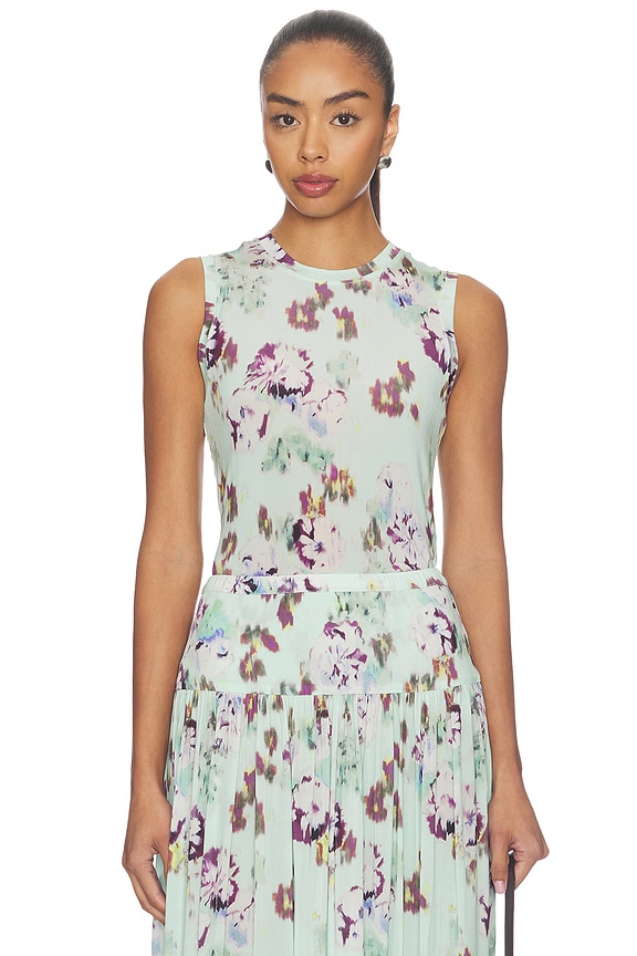 view 1 of 4 Ines Sleeveless Jersey Top in Oasis