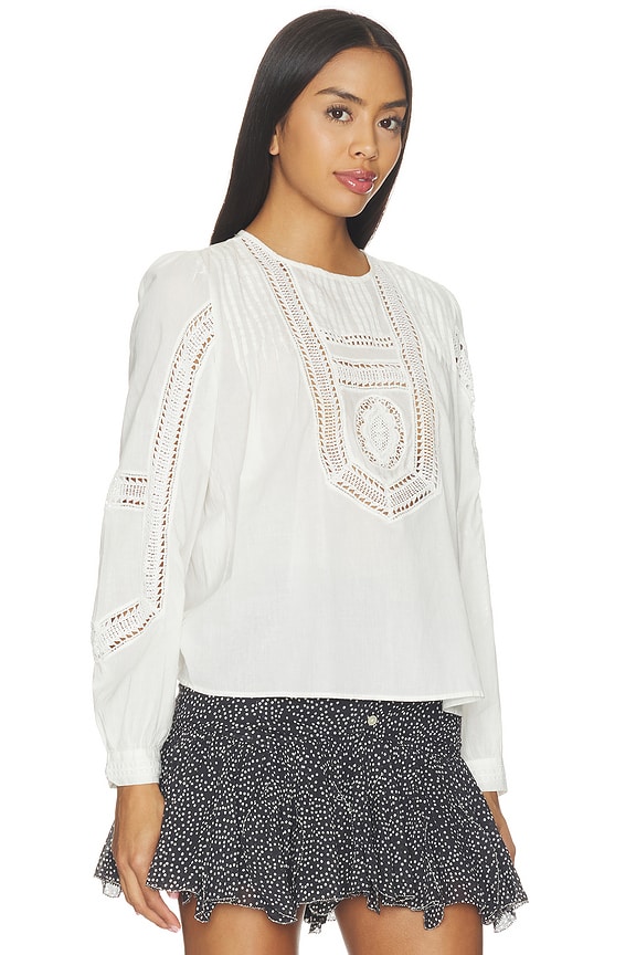 view 2 of 4 Marlowe Long Sleeve Cotton Top in Pristine