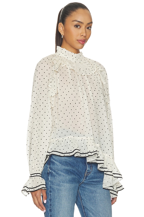 view 2 of 5 Marcella Longsleeve Cotton Blouse in Blanc