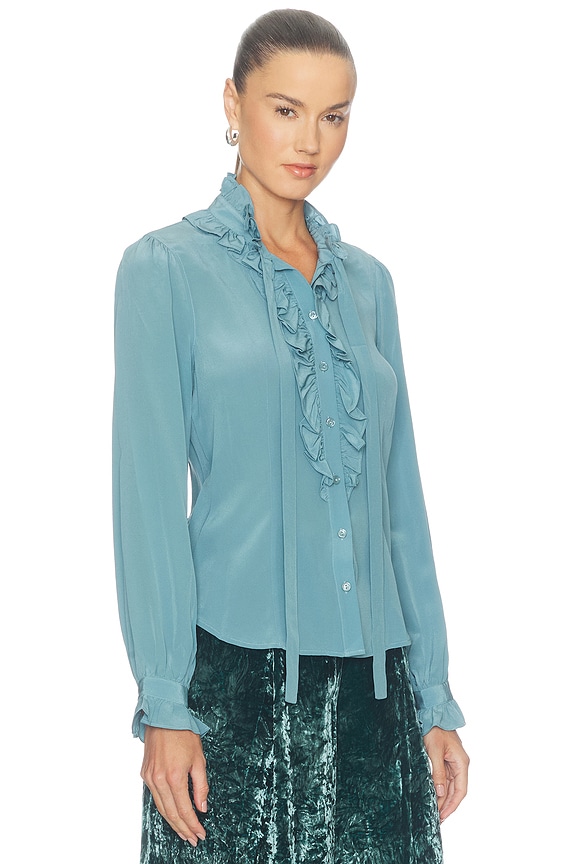 view 2 of 4 Catroux Longsleeve Silk Blouse in Heron