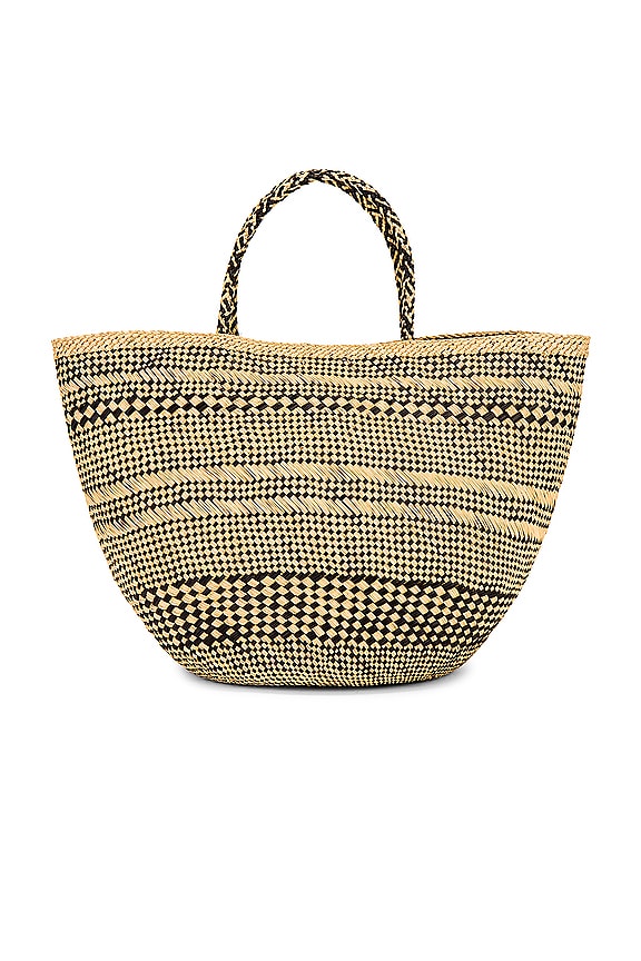 view 2 of 5 Marta Large Basket Tote in Chocolate Stripe