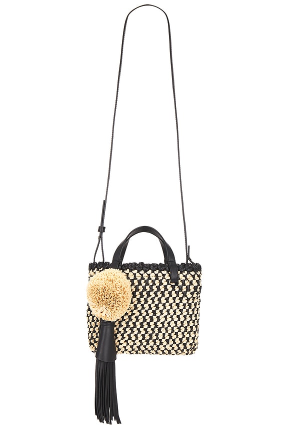 view 1 of 5 Raffia Mini Crossbody Bag in Noir Natural