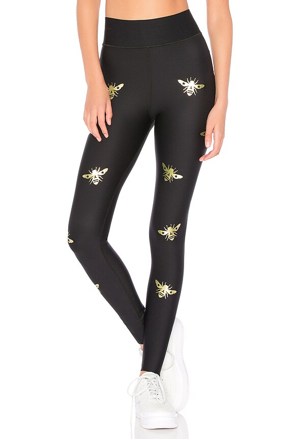 view 1 of 4 Ultra High Bee Legging in Nero & Gold