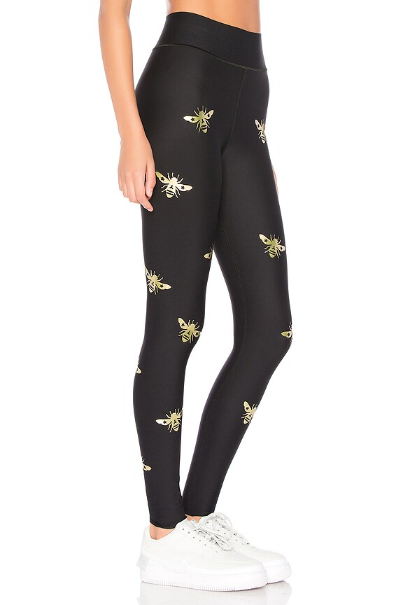 view 2 of 4 Ultra High Bee Legging in Nero & Gold
