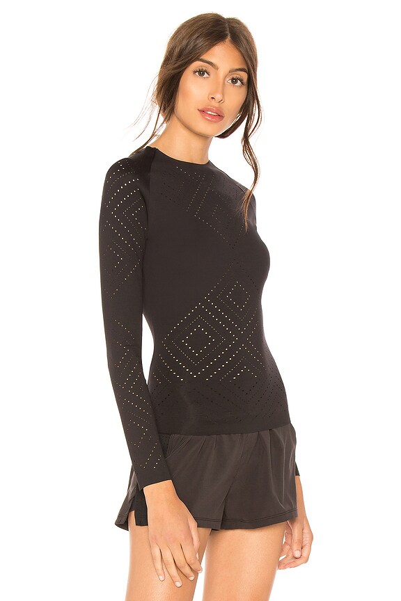 view 2 of 4 Velocity Argyle Pixelate Top in Nero