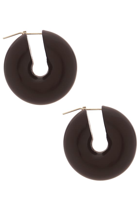 view 2 of 3 PENDIENTES DE ARO STRATUS in Dark Brown