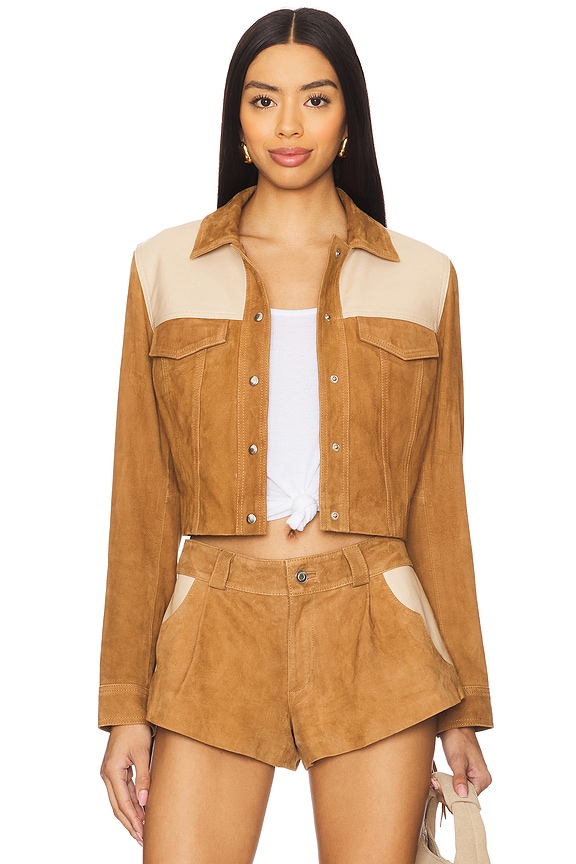 view 2 of 6 Combo Fringe Jacket in Brown