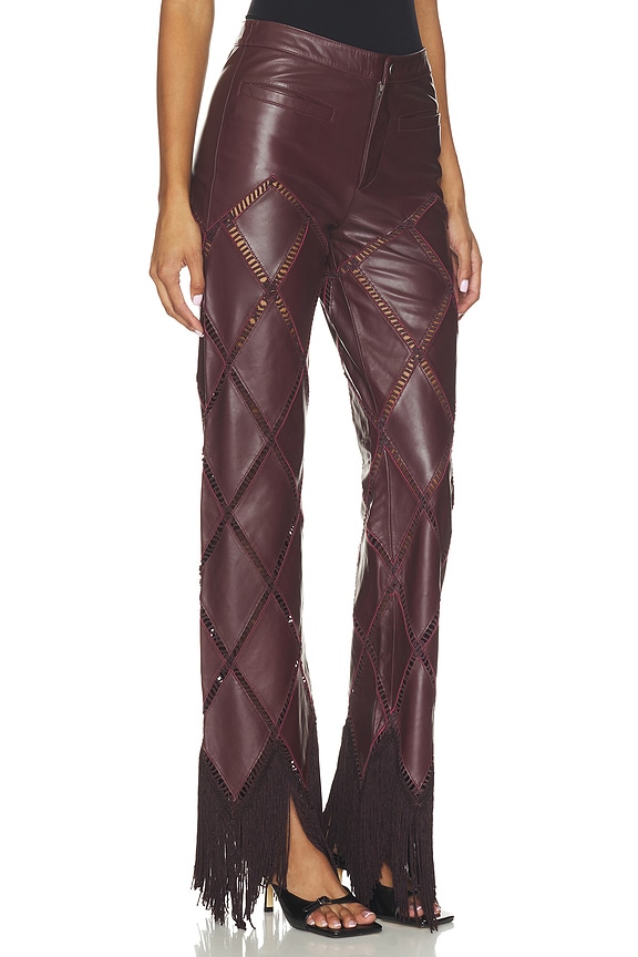 view 2 of 6 PANTALÓN KARMA LEATHER  in Bitter Chocolate