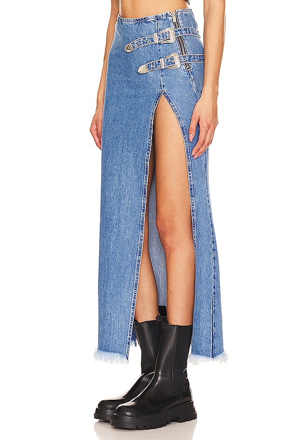 view 2 of 4 Western Maxi Skirt in Summer Sky Blue