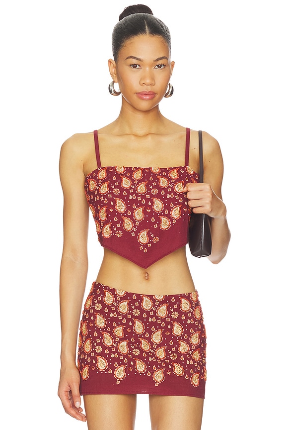 view 1 of 5 x REVOLVE Beaded Paisley Top in Red