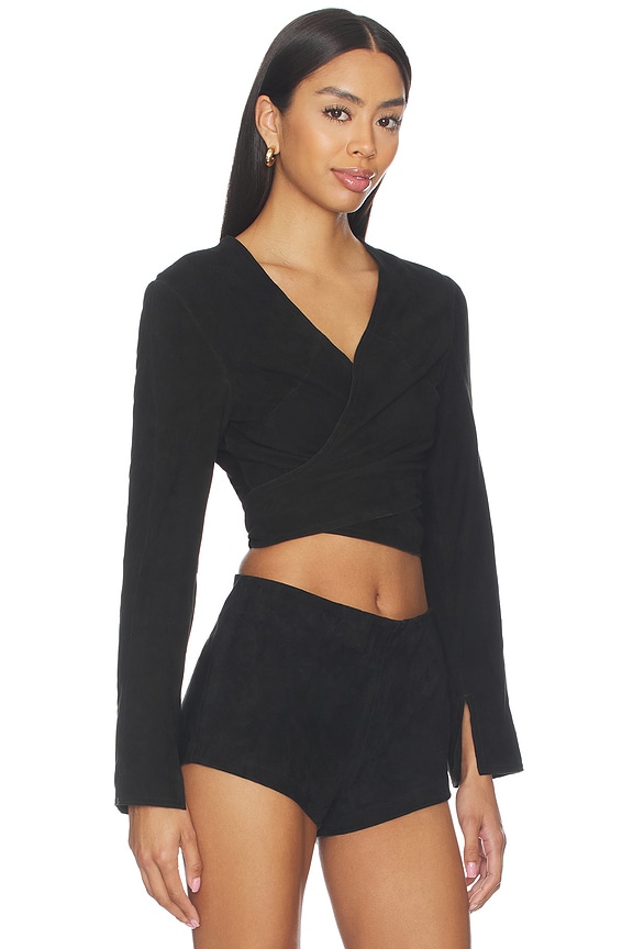 view 2 of 3 x REVOLVE Long Sleeve Wrap Top in Black