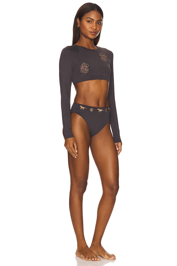 view 2 of 4 Rashguard Bikini Set in Black