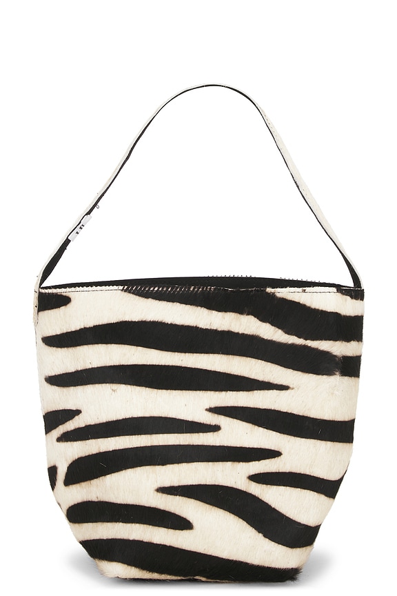 view 2 of 4 BOLSO SMALL ZEBRA BUCKET in Cream & Black