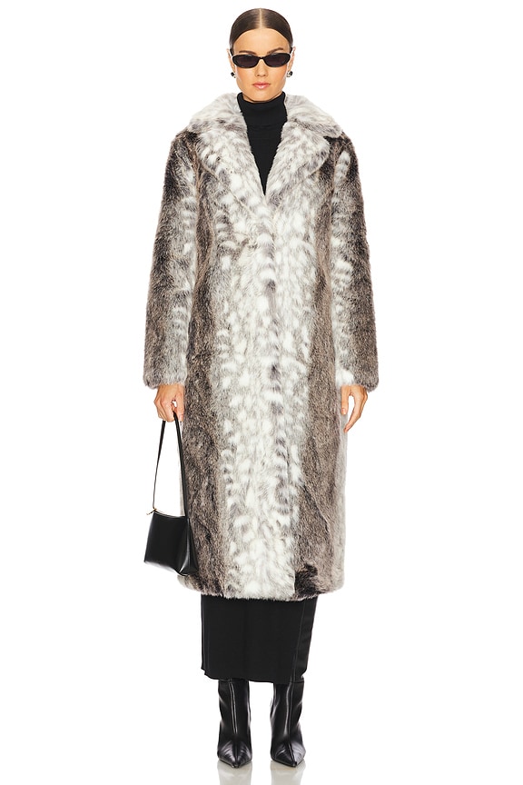 view 2 of 4 Kathmandu Faux Fur Coat in Snow Leopard