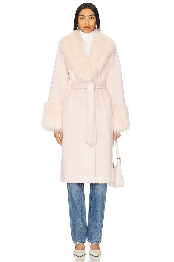 view 2 of 4 Faux Fur Paris Coat in Pearl Pink