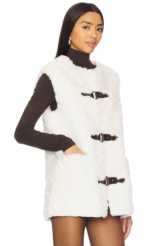 view 2 of 4 Faux Fur Dandy Vest in Cream