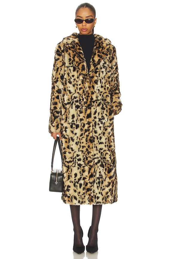 view 2 of 4 Long Song Coat in Light Leopard