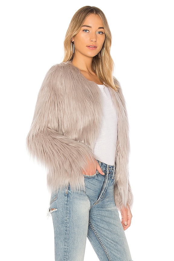 view 2 of 4 UNREAL DREAM フェイクファージャケット in Grey