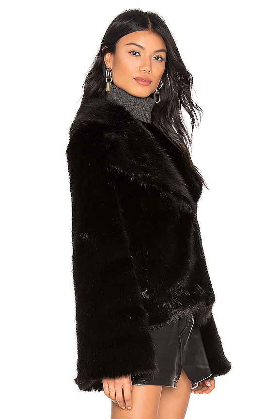 view 2 of 4 Madam Butterfly Faux Fur Jacket in Jet Black