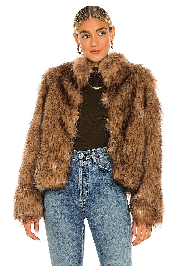 view 1 of 5 Unreal Faux Fur Delish Jacket in Mocha