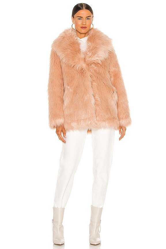 view 2 of 4 Premium Rose Faux Fur Jacket in Shell Pink