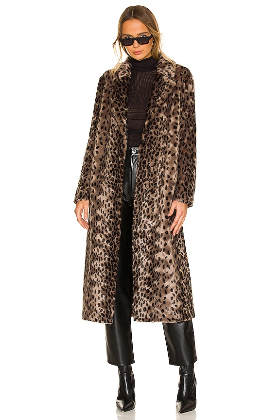 view 1 of 4 So Long Faux Fur Coat in Spotted Leopard