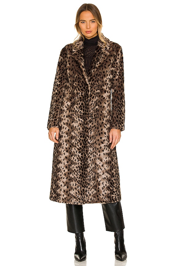 view 2 of 4 So Long Faux Fur Coat in Spotted Leopard
