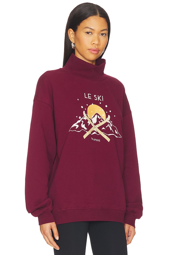 view 2 of 4 Le Ski Clementine Crew Sweatshirt in Maroon