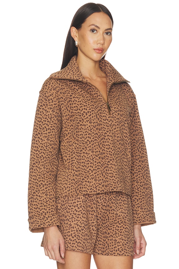 view 2 of 4 SUDADERA CON UN CUARTO DE CREMALLERA JAVAN JONES in Leopard