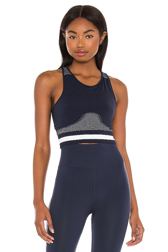 THE UPSIDE Bianca Seamless Crop Top in Navy | REVOLVE