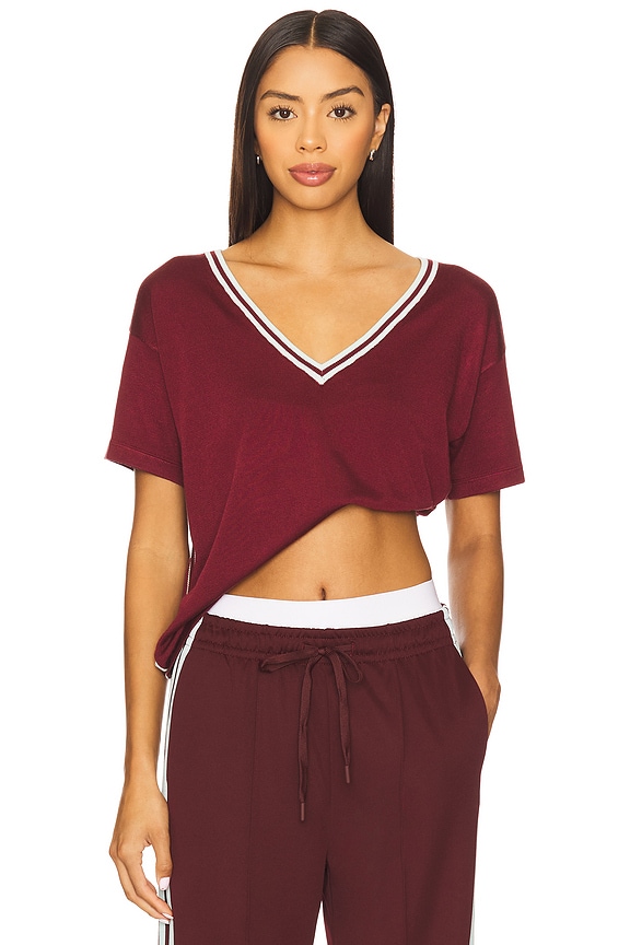 view 2 of 6 Sienna V Neck Tee in Merlot