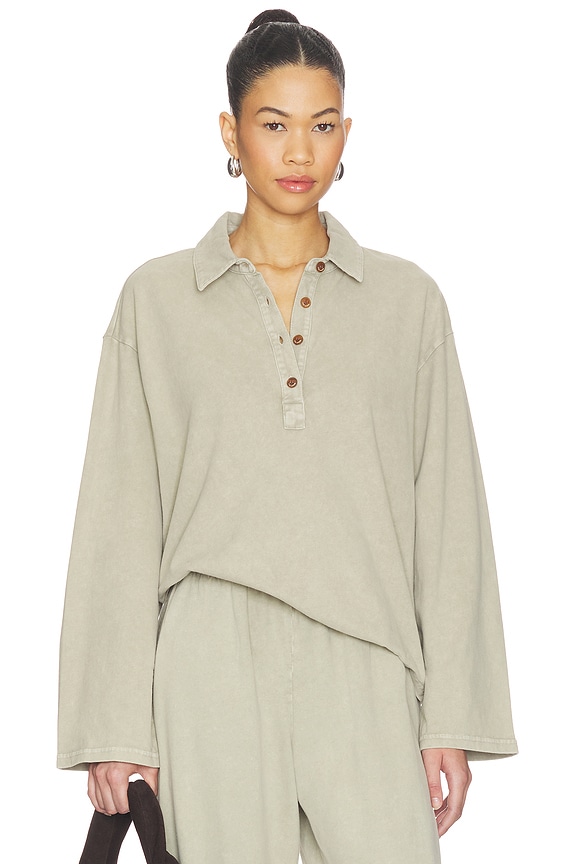 view 1 of 4 Soho Rhea Collared Top in Khaki