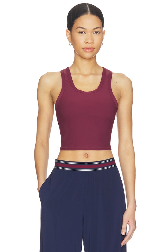 view 1 of 4 Peached Sophie Crop Top in Maroon