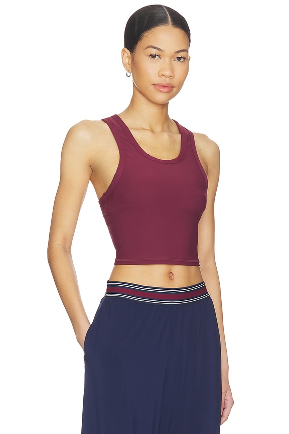 view 2 of 4 Peached Sophie Crop Top in Maroon