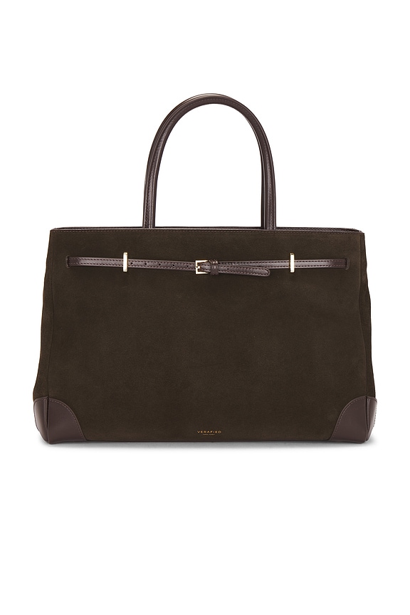view 2 of 4 Suede Book Tote Bag in Brown