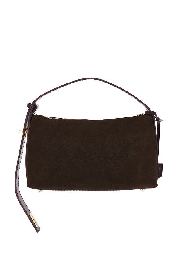 view 2 of 6 Suede Hobo Bag in Espresso & Gold