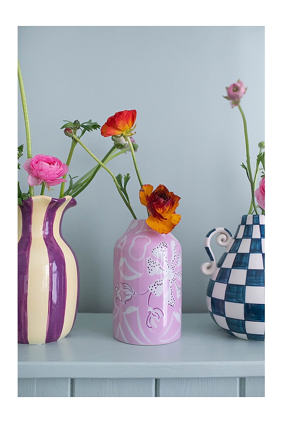 view 2 of 6 Genie In A Bottle Vase in Violet & White