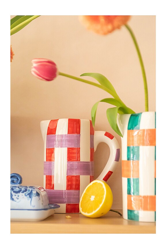 view 2 of 2 КУВШИН DRINK ME JUG in Red & Lilac