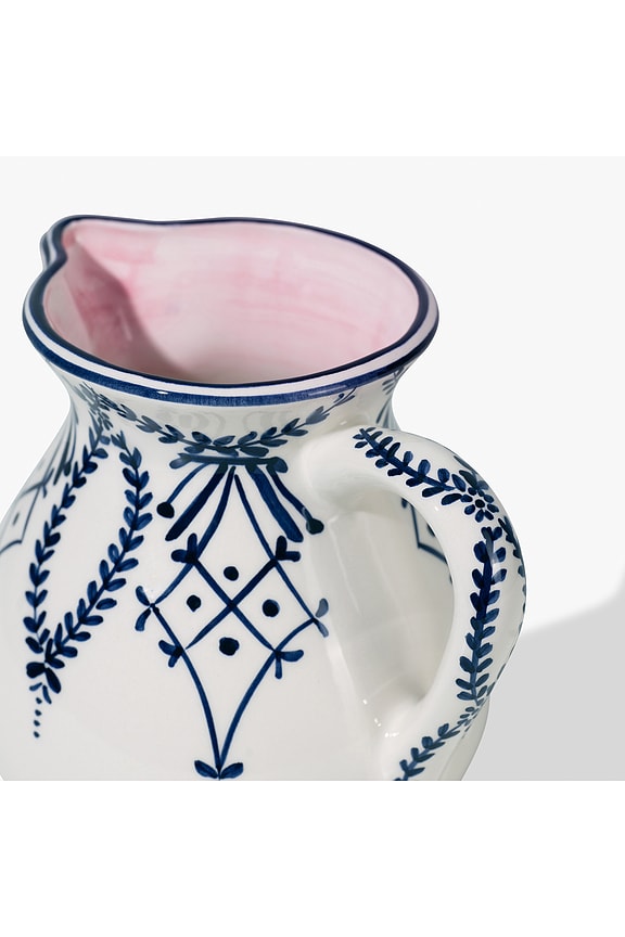 view 2 of 3 Dentelle Jug in White & Cobalt