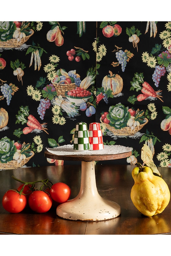 view 2 of 2 x REVOLVE Salt N'Pepa Shaker Set in Green & Red Checkerboard