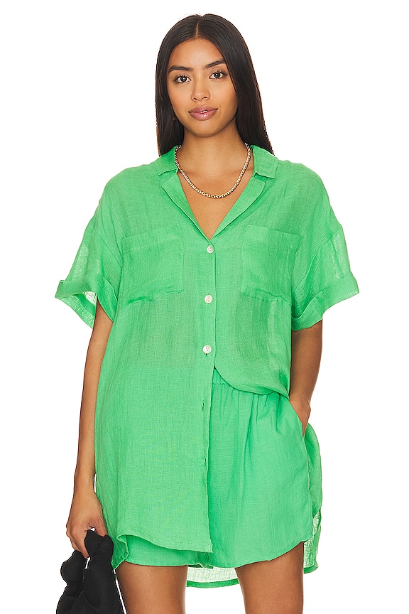 view 2 of 5 Playa Pocket Blouse in Spearmint