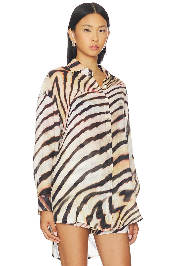 view 2 of 4 Playa Boyfriend Shirt in Shell Stripe