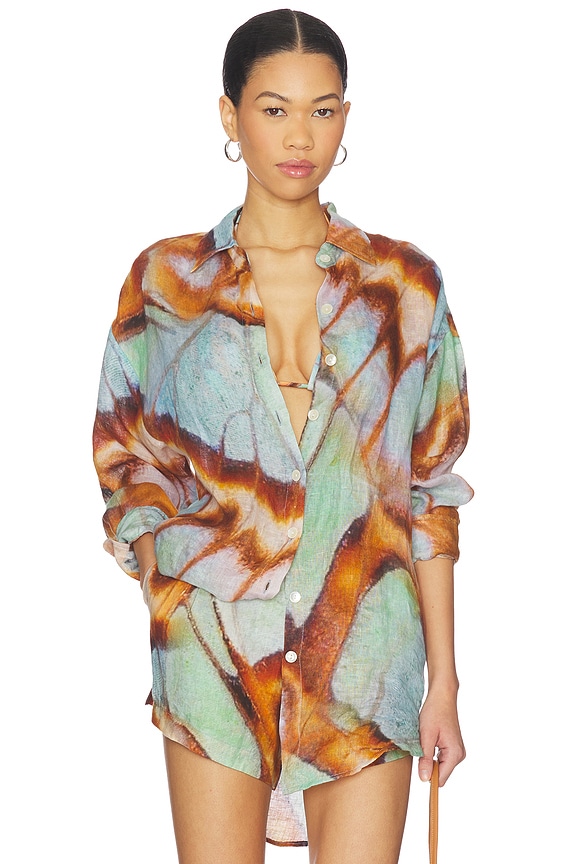 view 1 of 5 CHEMISE PLAYA in Malachite Butterfly