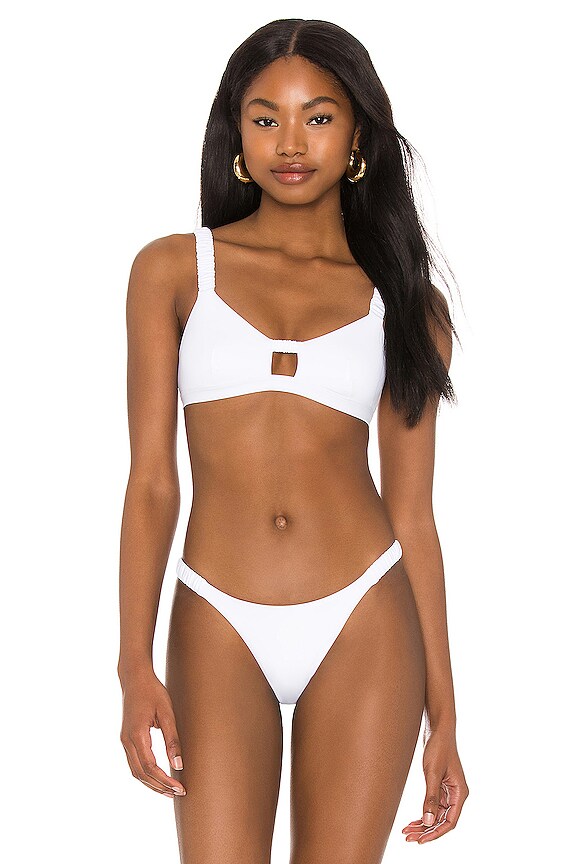 view 1 of 4 Lennon Bikini Top in White EcoLux