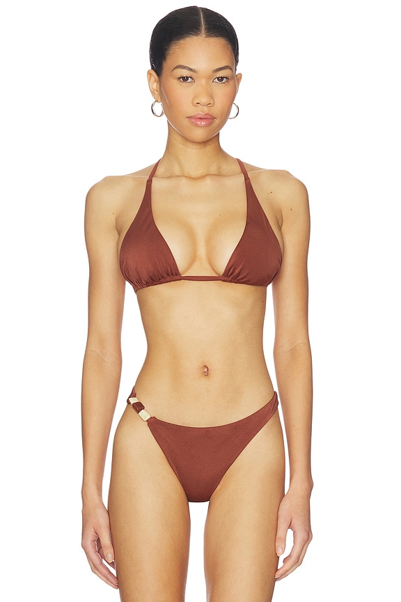 view 1 of 4 Terra Halter Triangle Top in Terra Solids