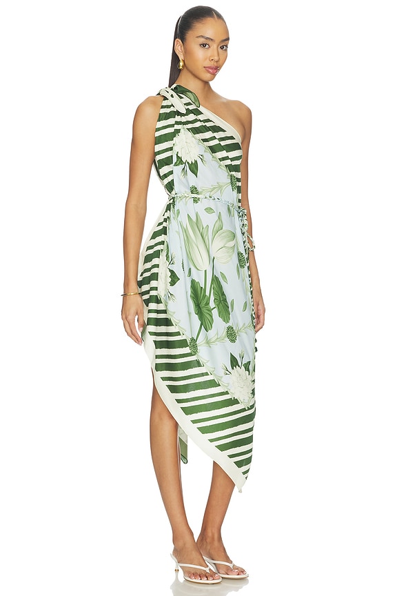 view 2 of 4 ROBE DRESS in Ivory And Emerald Floral Scarf