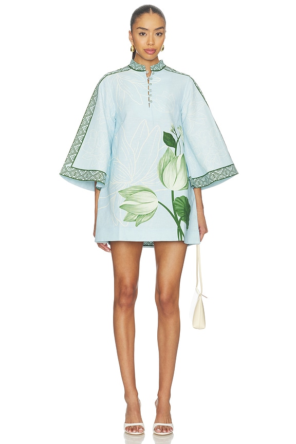 view 1 of 3 ROBE ANJ in Ice Blue And Emerald Lotus And Toda
