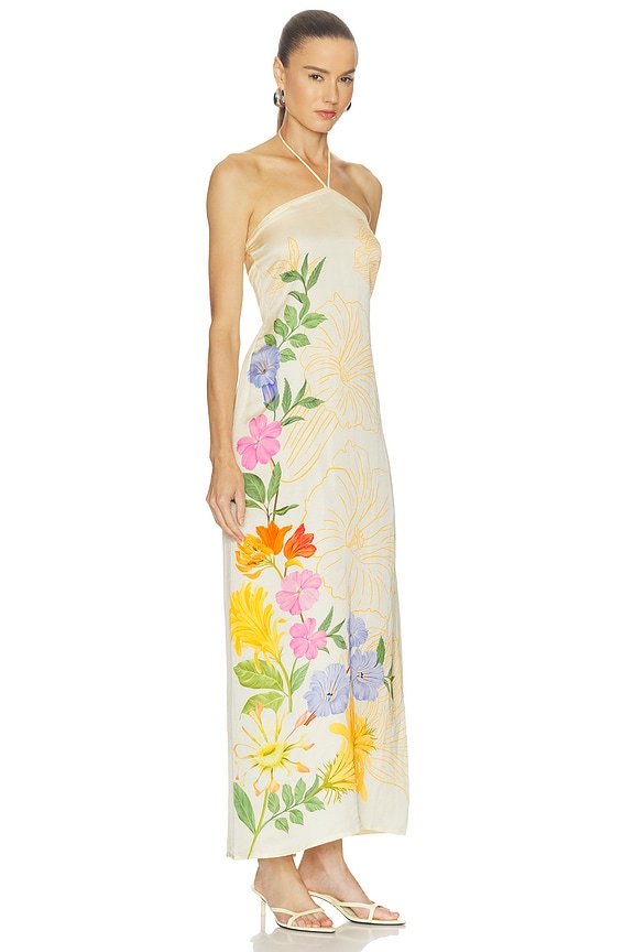 view 2 of 3 VESTIDO DRESS in Ivory Multi Floral And Linear Panel