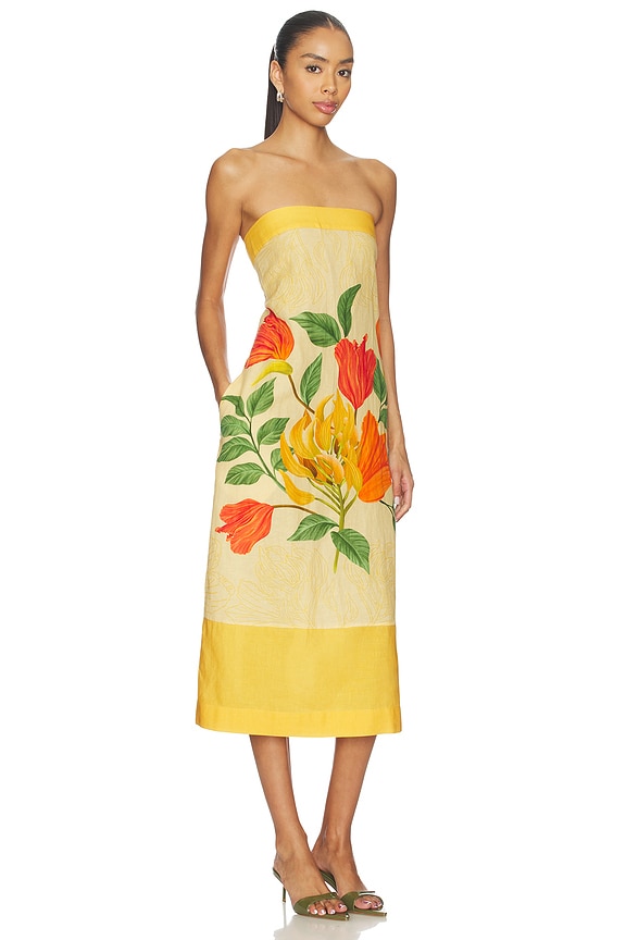 view 2 of 3 Strapless Shift Dress in Positano Wild Tulip